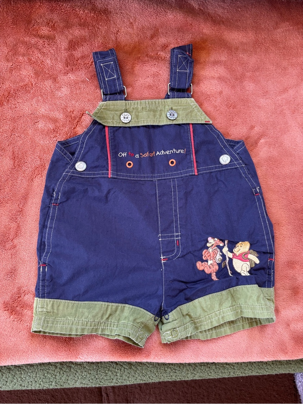 Disney Navy and Olive Safari Adventure Short Overalls